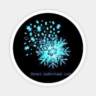 Snowflake Accept Understand Love Autism Awareness Magnet